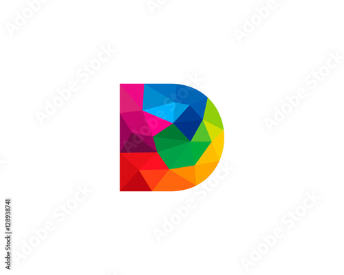 Free Download Initial Letter D Colorful Low Poly Logo Design Template - GFXLoad