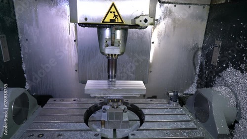 Metalworking CNC milling machine. photo