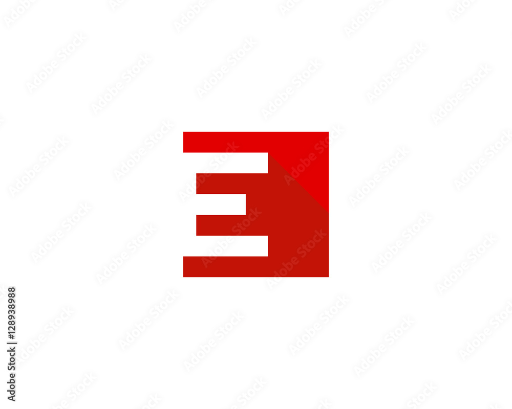 Letter Initial E Square Shadow Logo Design Template Letter Initial E Square Shadow Logo Design Template