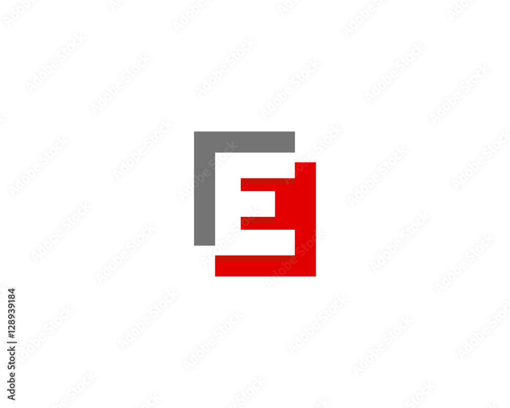Letter Initial E Negative Space Logo Design Template Letter Initial E Negative Space Logo Design Template