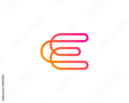 Letter Initial E Modern Line Logo Design Template