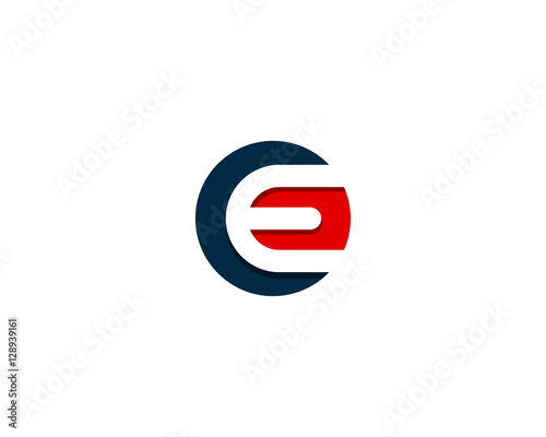 Letter Initial E Circle Negative Space Logo Design Template