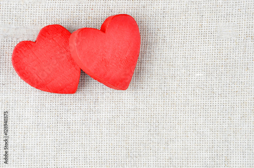 Heart on cloth background
