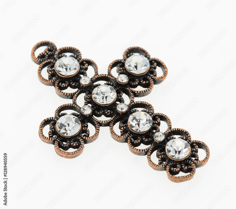 cross pendant isolated on white background cross pendant isolated on white background
