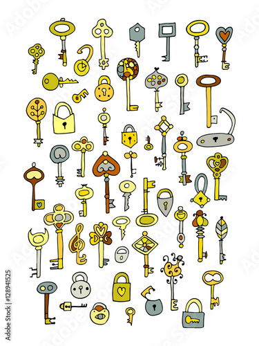 Keys collection, sketch for your design