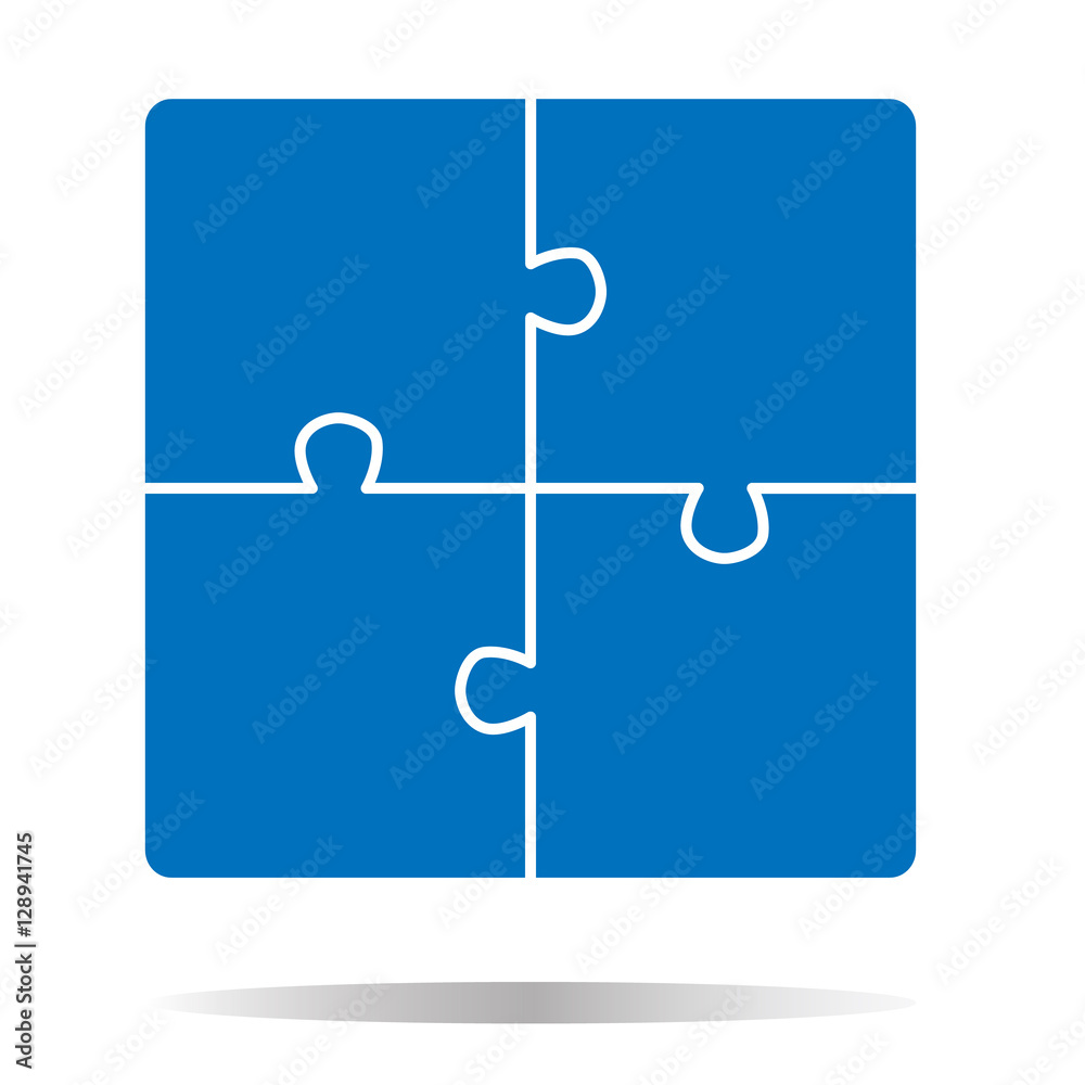 Puzzle vector icon. Creative group symbol. Cooperation.