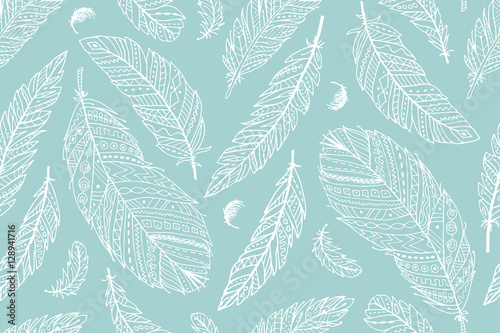 Feather seamless pattern for your design