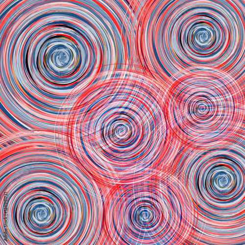 Holiday background with vortex circles of red and blue shades