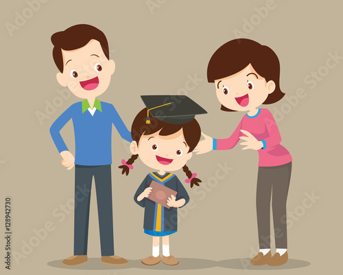 family happy graduation day