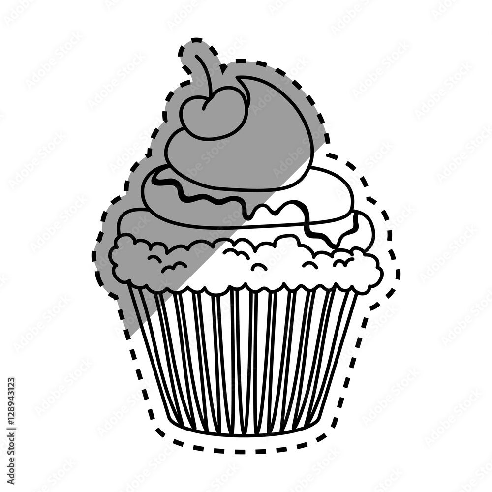 Delicious cupcake dessert icon vector illustration graphic design Delicious cupcake dessert icon vector illustration graphic design