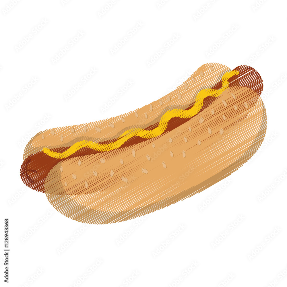 Hot dog fast food icon vector illustration graphic design Hot dog fast food icon vector illustration graphic design