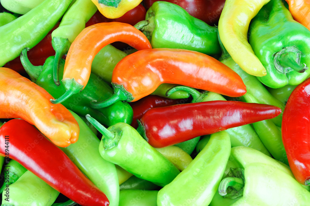 colorful farm picked fresh peppers background colorful farm picked fresh peppers background