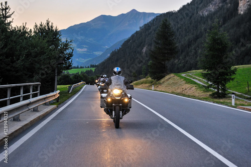 Motorcyclists in the Alps