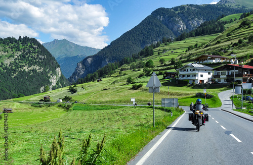 Motorcyclists in the Alps
