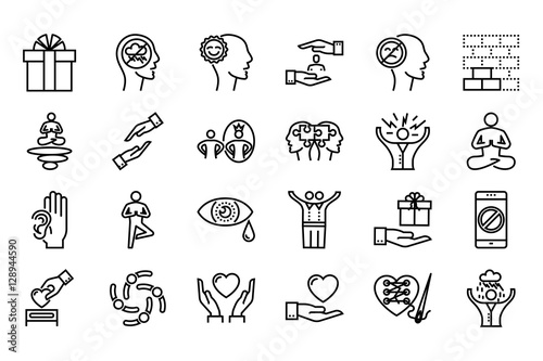 Conscious living icons set