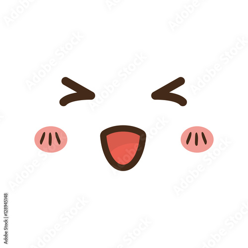 Cute cartoon face icon vector illustration graphic design