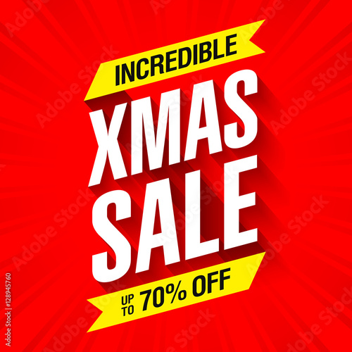 Xmas Sale banner, incredible Christmas offer