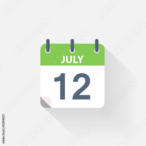 12 july calendar icon