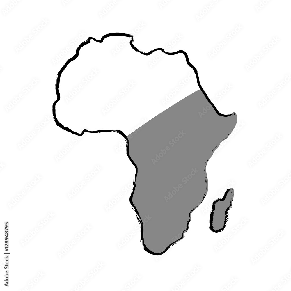 Africa map silhouette icon vector illustration graphic design Africa map silhouette icon vector illustration graphic design