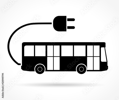 electric bus icon on