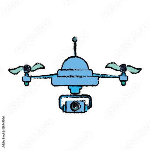 Drone robot technology icon vector illustration graphic design