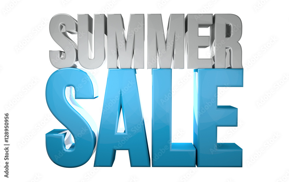 summer sale light blue 3d render summer sale light blue 3d render
