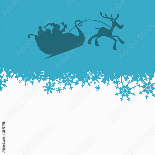 Christmas background with silhouette of Santa
