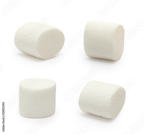 Marshmallows isolated on white background photo