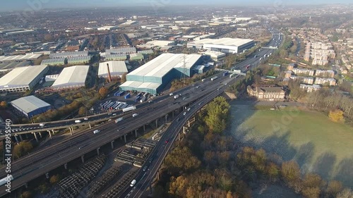 The M6 motorway through Birmingham, UK. photo