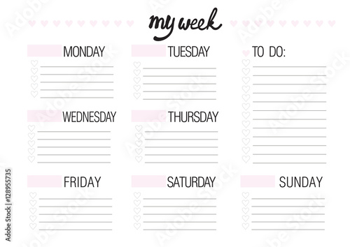 weekly planer blank template