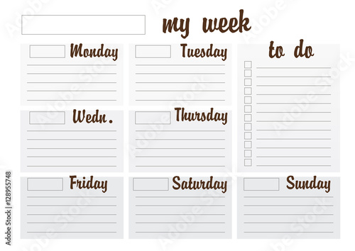 weekly planer blank template