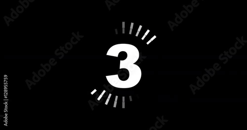 Abstract countdown film leader in 2D animation