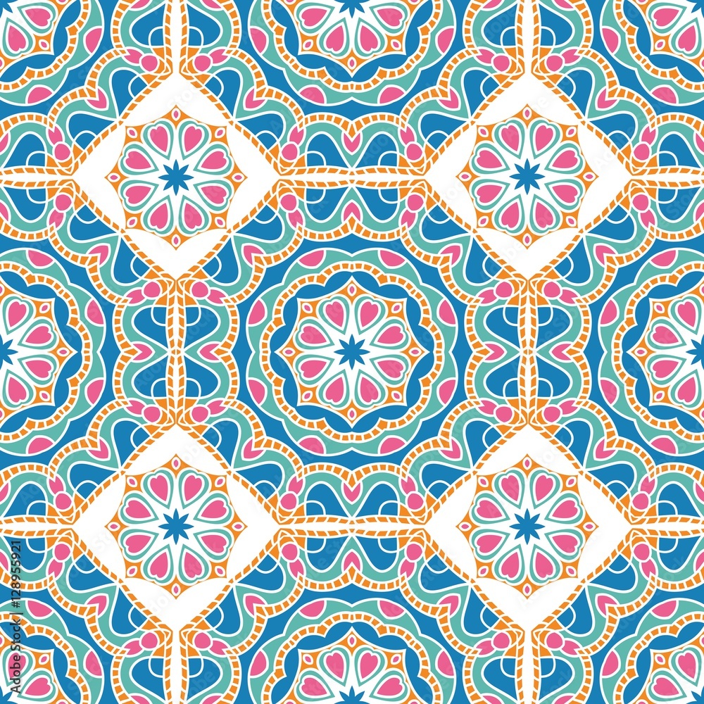 Vintage pattern.Flower pattern. Retro print. Kaleidoscope