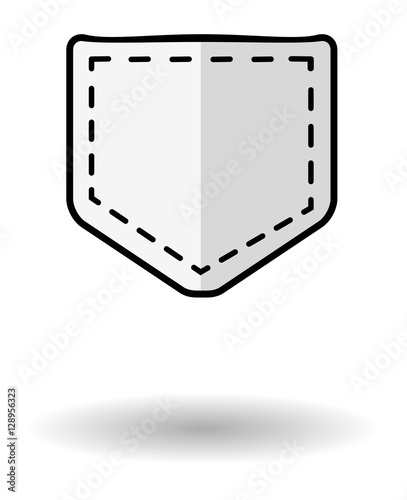 White pocket vector icon