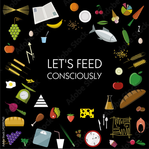 Vector flat food icons