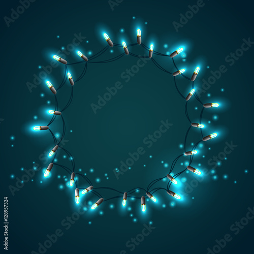 Wreath consisting of shined lights garland