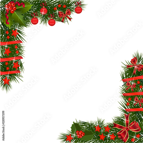 Christmas Garland with red decorations