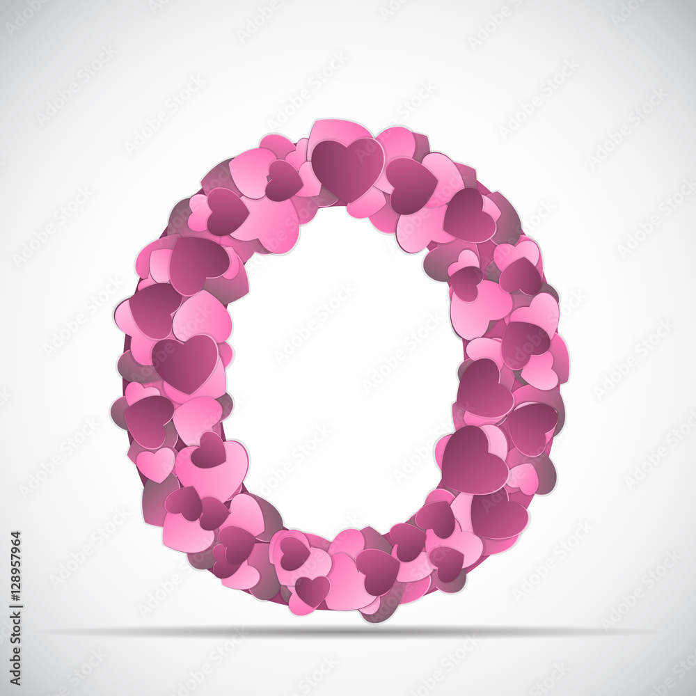 Valentine s Day Alphabet of Hearts Vector Illustration