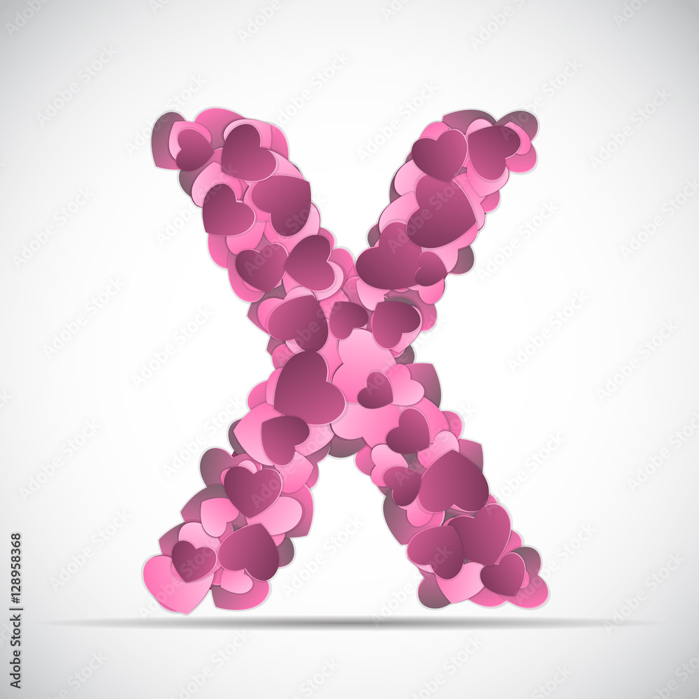 Valentine s Day Alphabet of Hearts Vector Illustration Valentine s Day Alphabet of Hearts Vector Illustration
