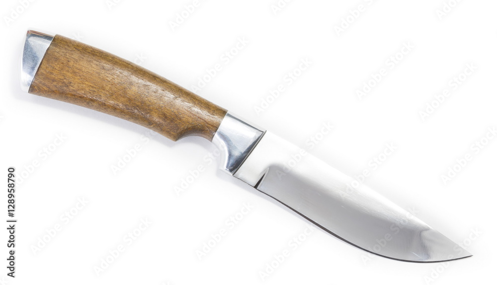 Beautiful hunting knife against a white background Beautiful hunting knife against a white background