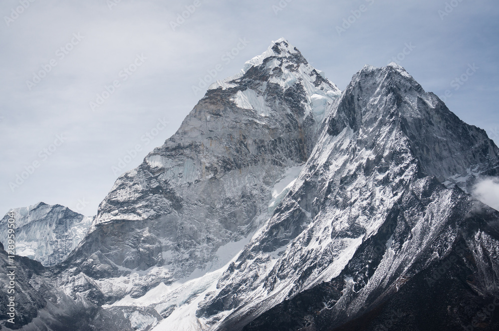 Ama Dablam mountain peak, Dingboche village