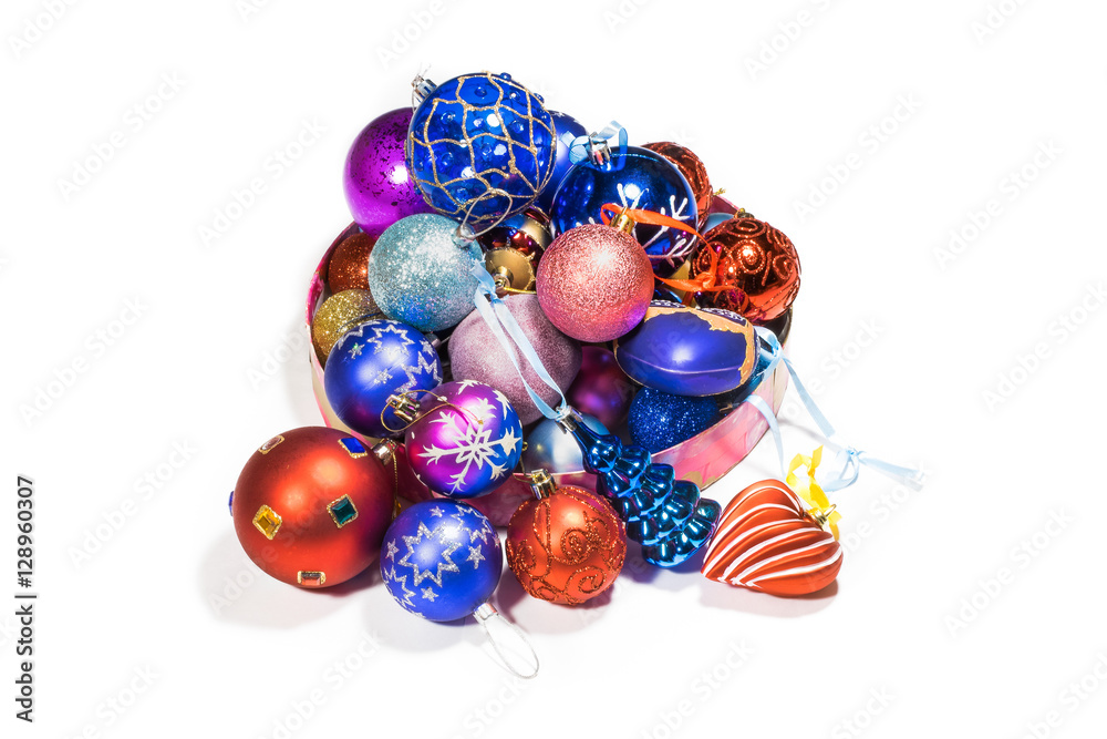 Christmas-tree decorations isolated on white background Christmas-tree decorations isolated on white background