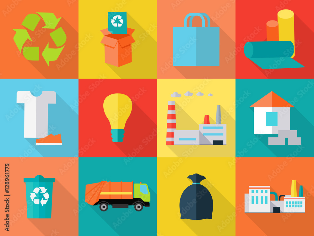 Waste Recycling Icons Sign Symbols. Sorting Waste Waste Recycling Icons Sign Symbols. Sorting Waste