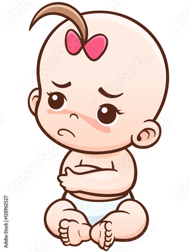 Vector Illustration of Cartoon Angry Baby