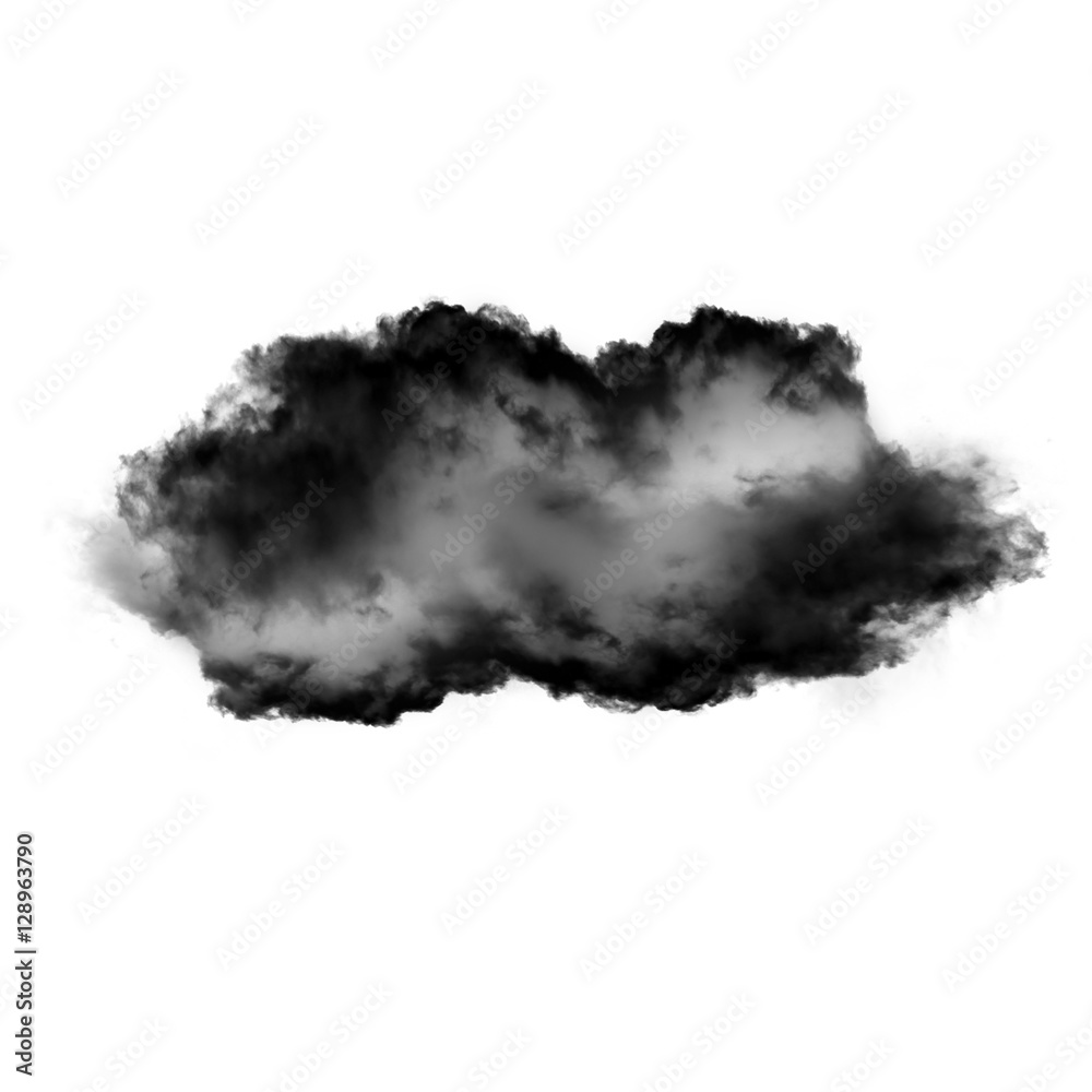 Black cloud or smoke isolated over white background Black cloud or smoke isolated over white background