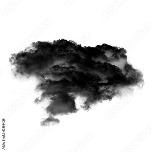 Black cloud or smoke isolated over white background © Studio-M