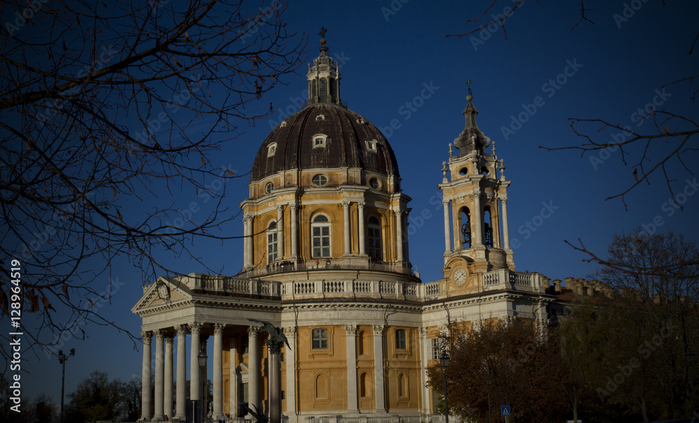 Fototapeta premium View of the Basilica of Superga Turin Italy