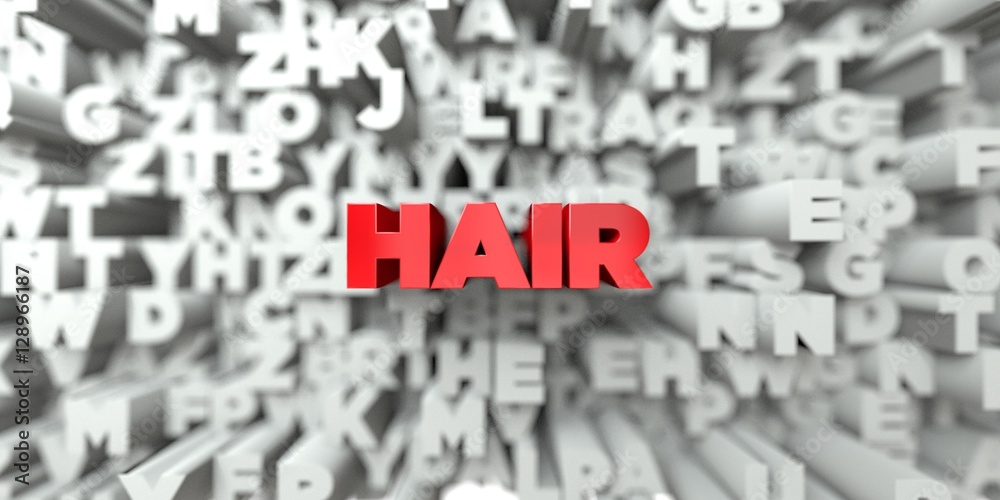HAIR - Red text on typography background - 3D rendered royalty free stock image. This image can be used for an online website banner ad or a print postcard. HAIR - Red text on typography background - 3D rendered royalty free stock image. This image can be used for an online website banner ad or a print postcard.