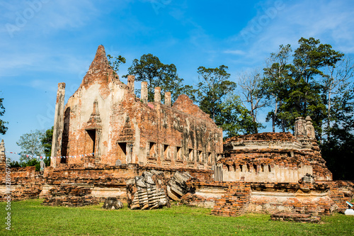 ancient remains of wat Phoprathapchang Phichit Thailand