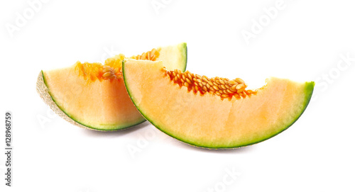 Melon orange on a white background.